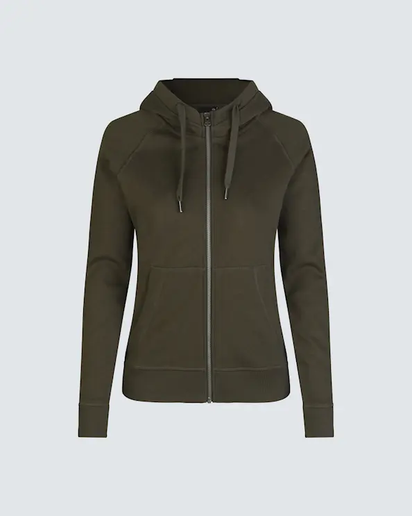 ID Identity Core Naisten Huppari Vetoketjullinen Oliivinvihreä