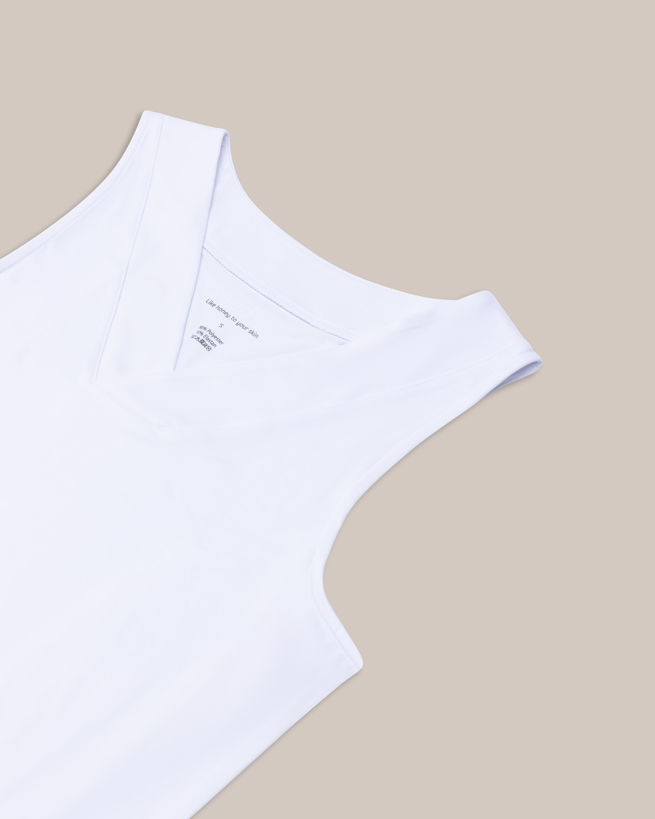 Beez Singlet V-hals Hvit 3-pakning