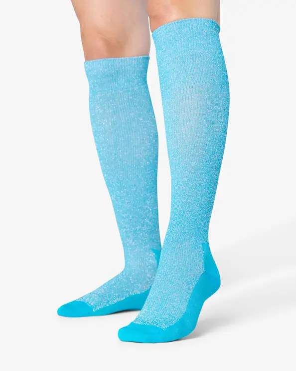 Støttestrømpe Velma Glitrete Blå