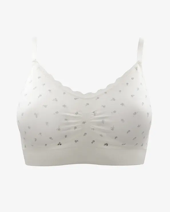 Seamless BH Jonna Småblommig Vit