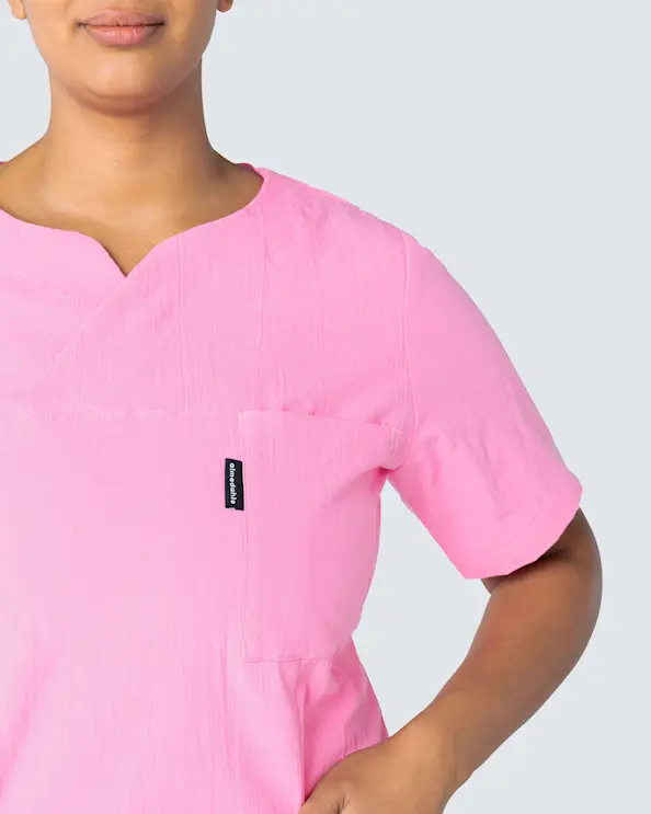 Almedahls Rosa Krinklad Klänning