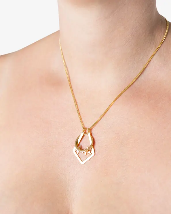 Halsband Ringhållare EKG Guld