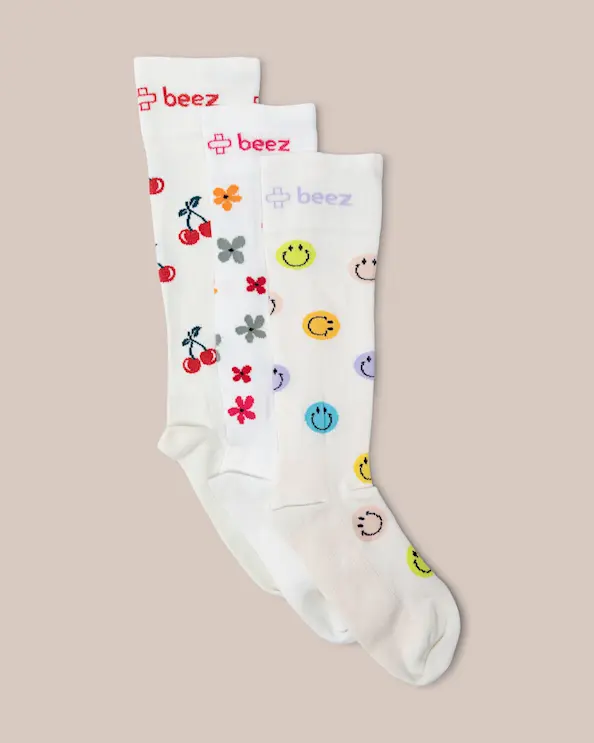 Stödstrumpor Bred Vad Mönstermix 3-pack