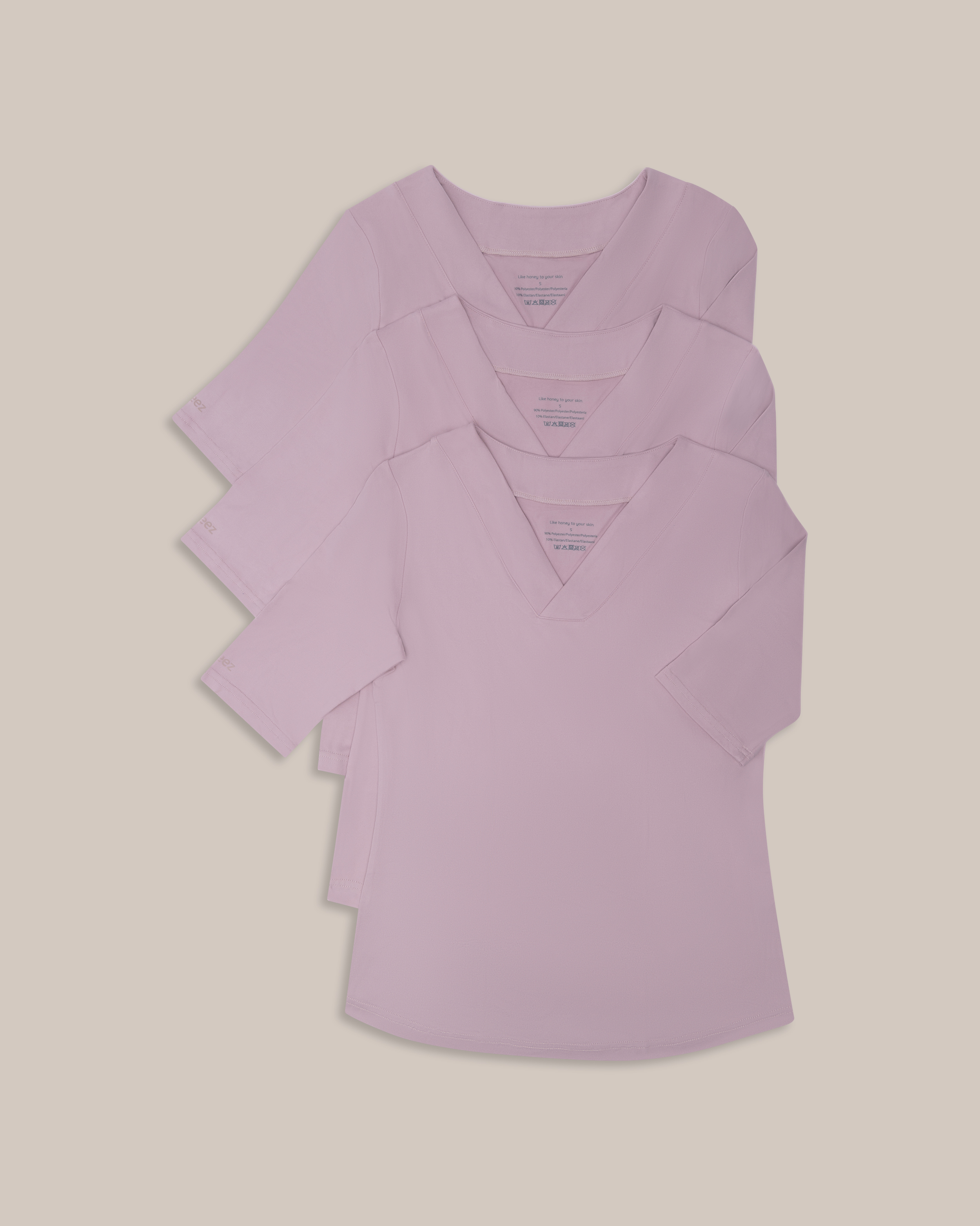 Beez T-skjorte 3/4 erme Rosa 3-pakning