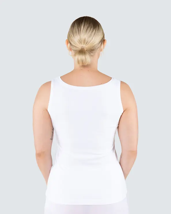 Singlet Ellen Bambus Brede Skulderstropper Hvit