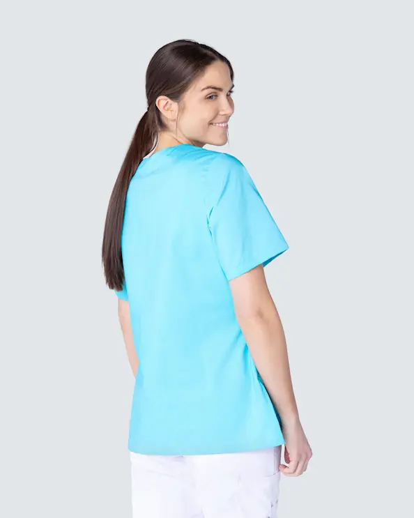 Almedahls Tyrkis Bluse med v-hals Dame