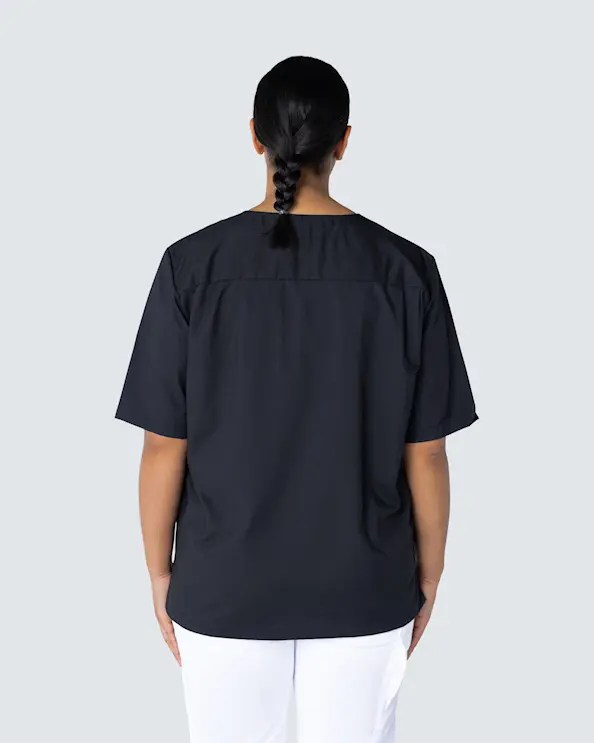 Almedahls Sort Bluse med v-hals Unisex