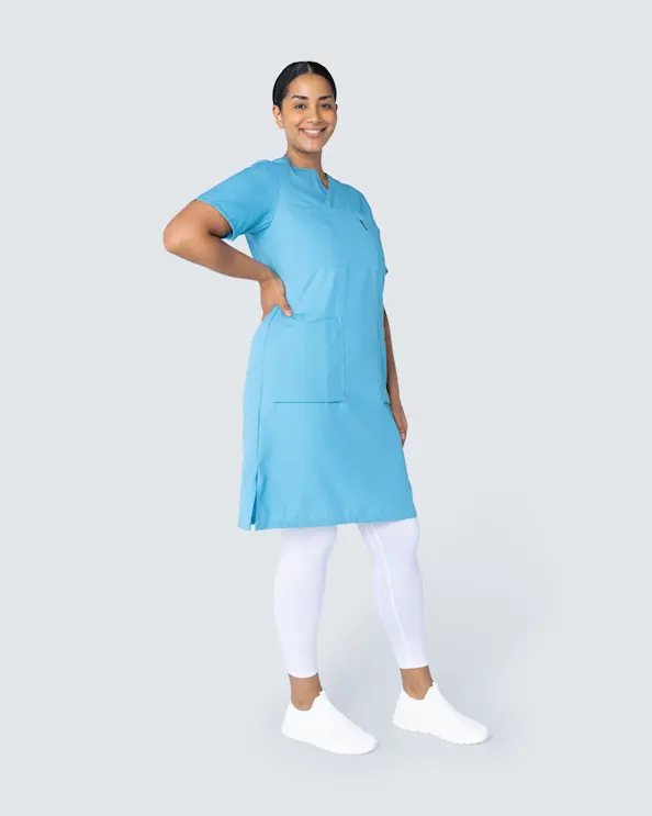 Almedahls Blågrønn Kjole Tencel