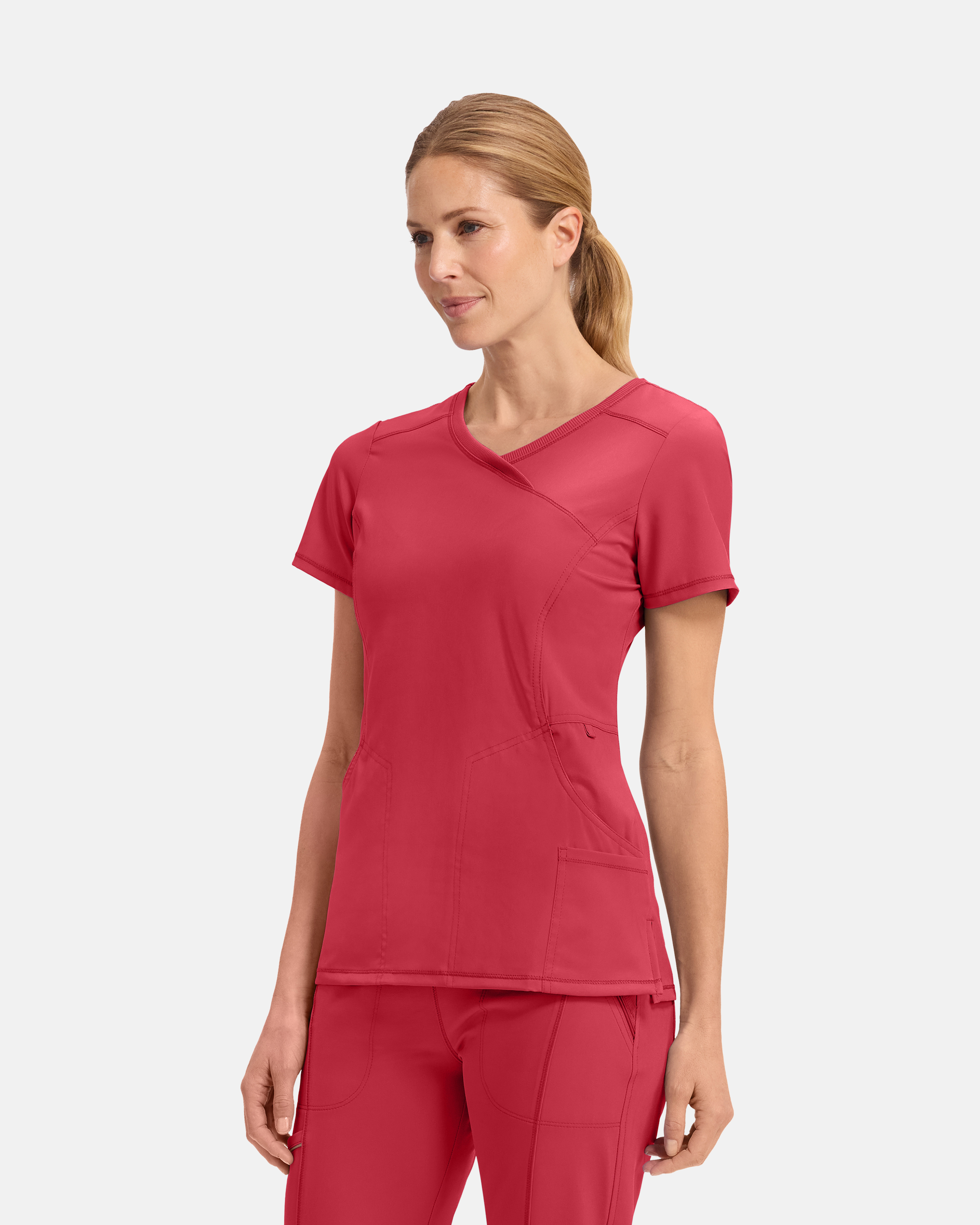 Infinity Mock Wrap Top CKE2625A Röd