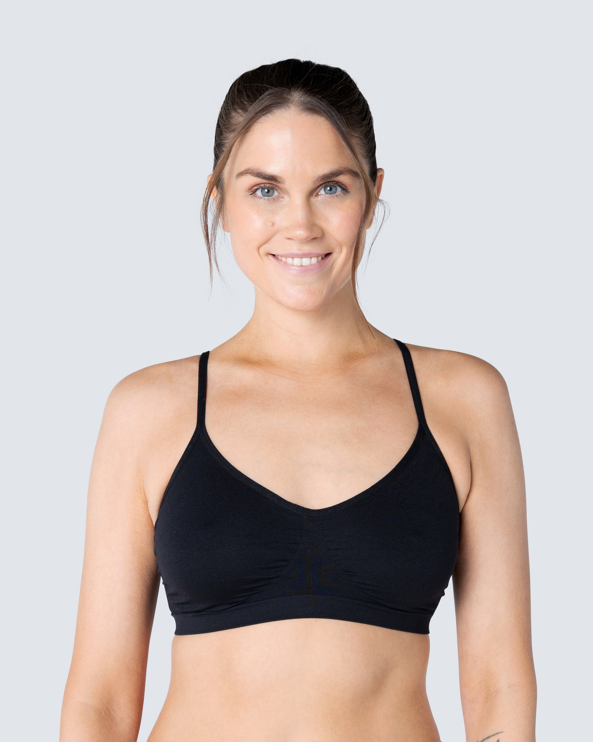 Seamless Top Marie Sort Smalle Bånd Damer