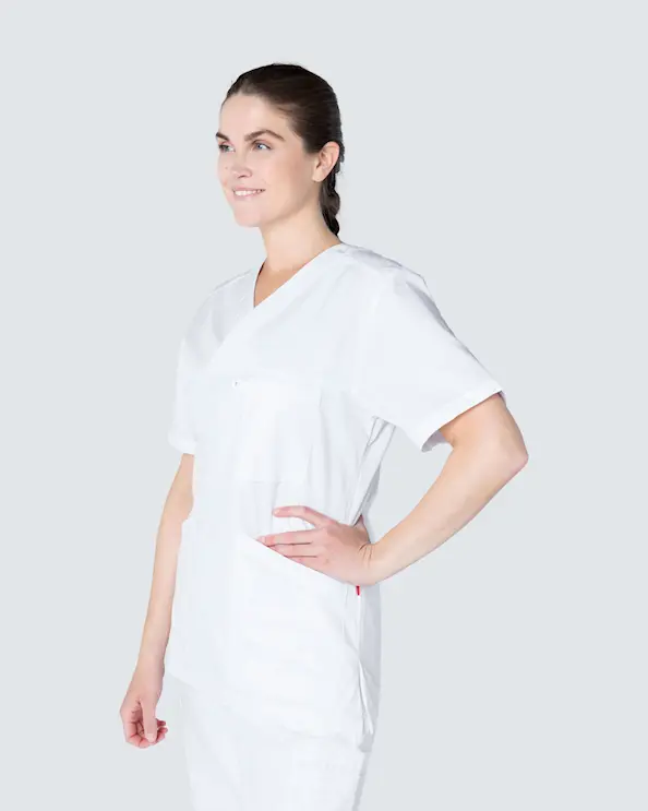 South West Staccato Alva Hvid V-bluse Dame