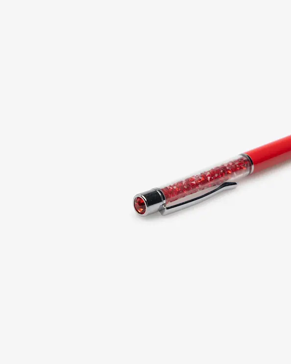 Blækpen halvglitrende rød