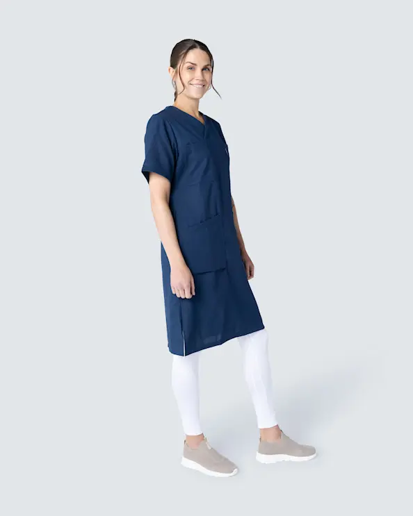Almedahls Marinblå Klänning Tencel