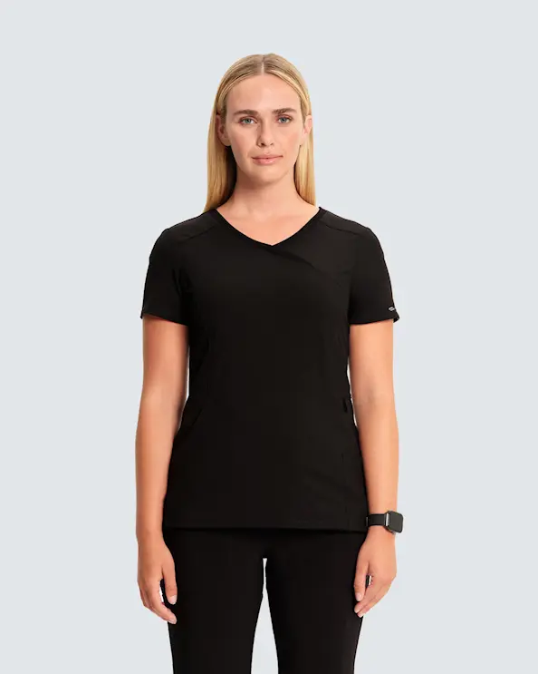 Infinity Mock Wrap Top CKE2625A Musta
