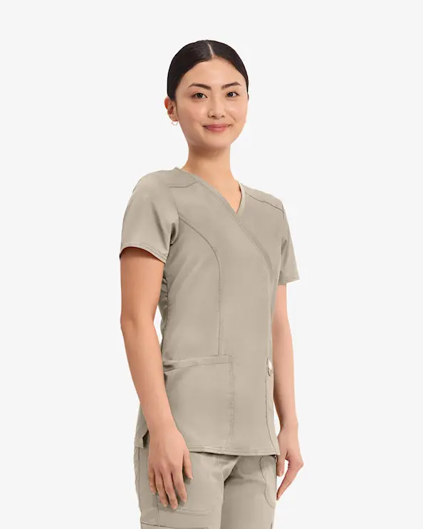 Cherokee Revolution Mock Wrap Top WWE610 Khaki