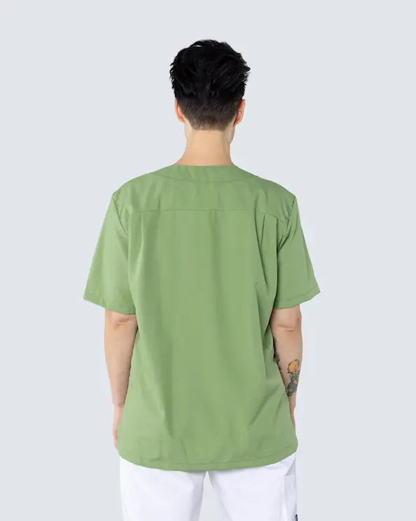 Almedahls Grön V-blus Unisex Tencel