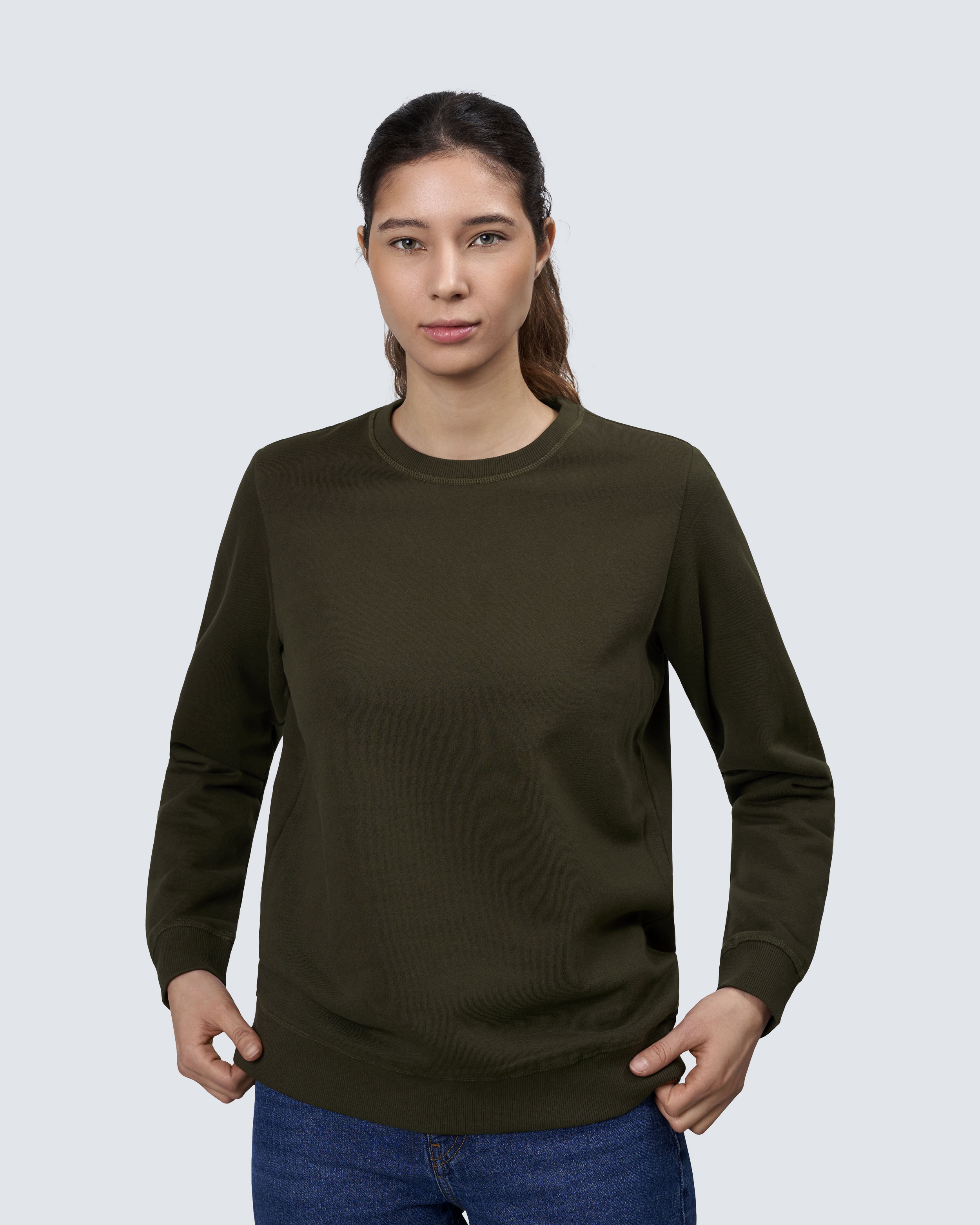 ID Identity Sweatshirt 0683 Dame Olivengrøn
