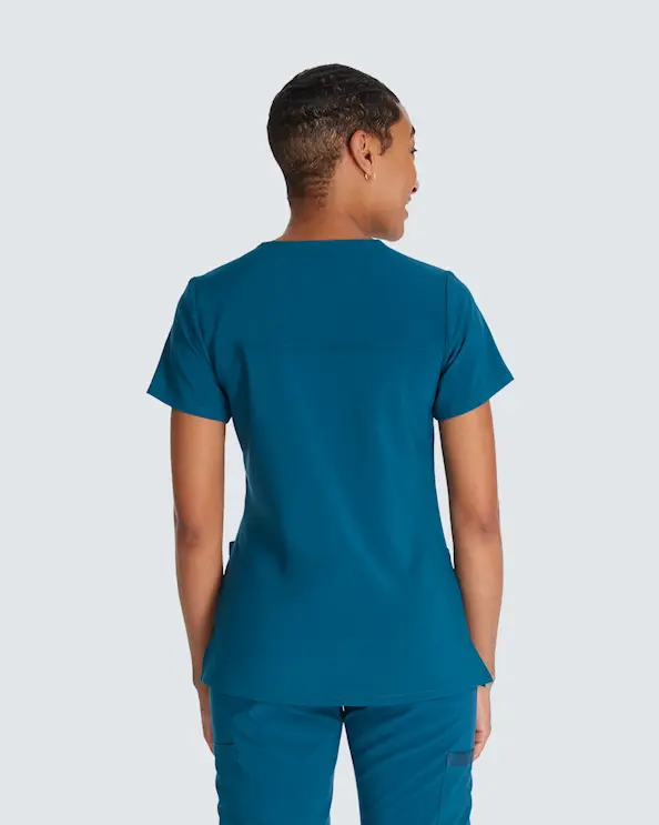 Dickies Essentials Mock Wrap Top DKE625 Caribbean Blue