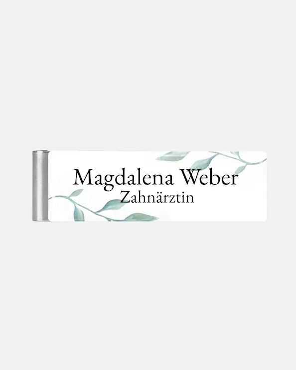 Namensschild mit Clip Green Leaves